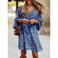 Sommerkleid Damen Midi | Luftig tailliert | Bequem vielseitig | Sommer Look-Blau-S-Luzern Mode