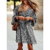 Sommerkleid Damen Midi | Luftig tailliert | Bequem vielseitig | Sommer Look-Grau-S-Luzern Mode