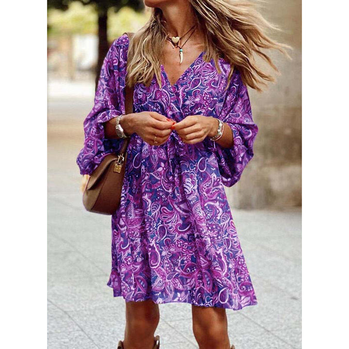 Sommerkleid Damen Midi | Luftig tailliert | Bequem vielseitig | Sommer Look-Lila-S-Luzern Mode
