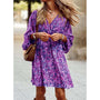 Sommerkleid Damen Midi | Luftig tailliert | Bequem vielseitig | Sommer Look-Lila-S-Luzern Mode