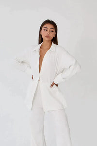 Zweiteiler Damen Leinen Set | Luftig Sommer Outfit | Locker & Stylisch-Luzern Mode