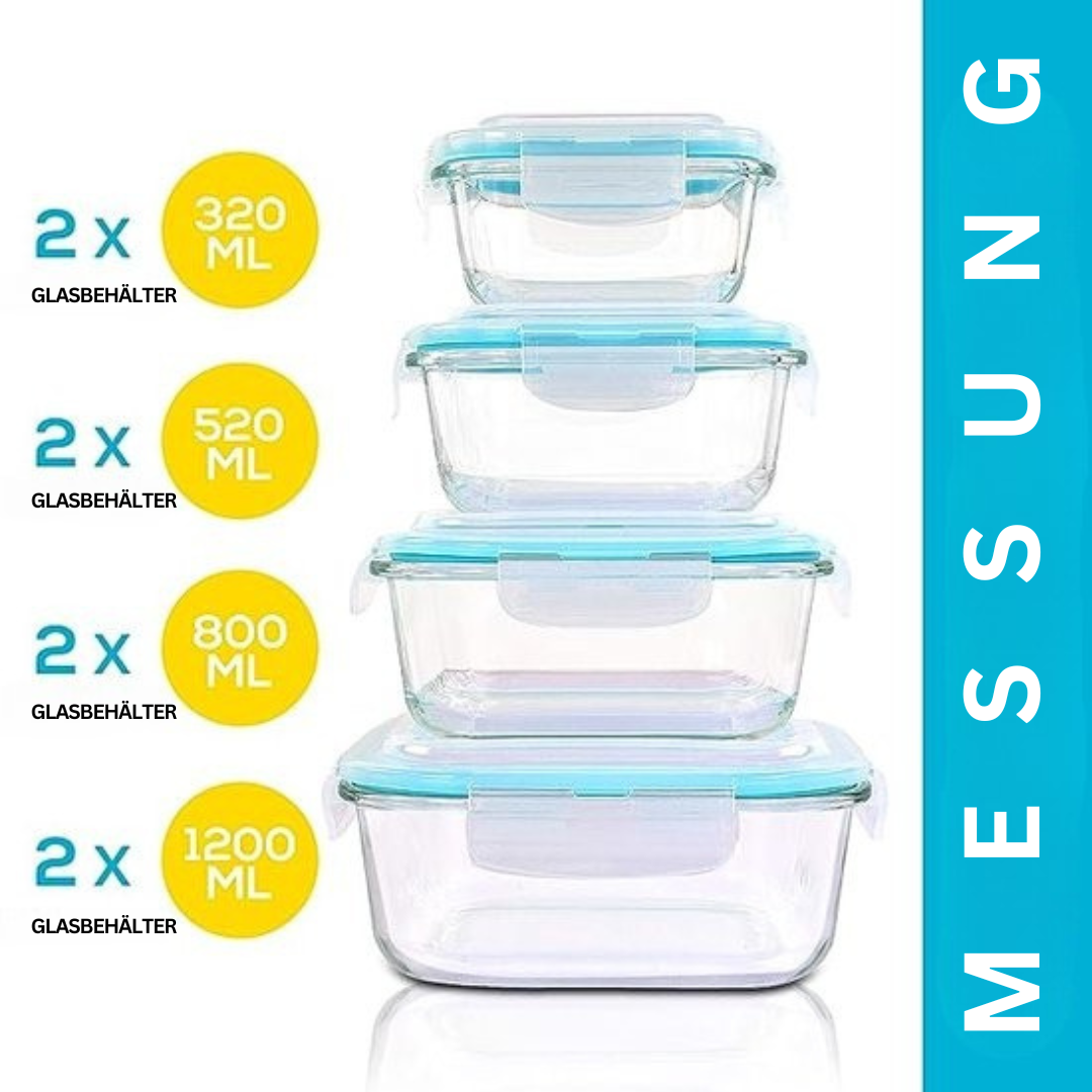 Lunchbox | Glas Langlebig Vielseitig Robust Wiederverwendbar Transparent-Luzern Mode