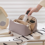 Beautycase | Luxus | Reißverschluss | Geräumig | Wasserabweisend | Fächer-Lila-Luzern Mode