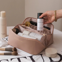 Beautycase | Luxus | Reißverschluss | Geräumig | Wasserabweisend | Fächer-Rosa-Luzern Mode