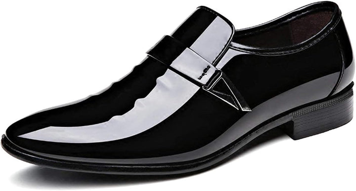 Herren Lackleder Business Schnürschuhe für Hochzeiten-Schwarz-40-Luzern Mode