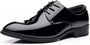 Herren Lackleder Business Schnürschuhe für Hochzeiten-Schwarz mit Schnürsenkeln-40-Luzern Mode
