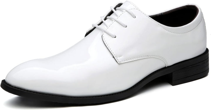 Herren Lackleder Business Schnürschuhe für Hochzeiten-Weiß mit Schnürsenkeln-40-Luzern Mode