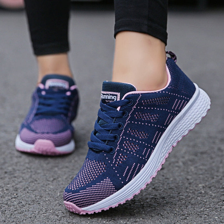 Damen Sneaker Atmungsaktiv Leicht Sportlich Bequem Schuhe-Blau-35-Luzern Mode