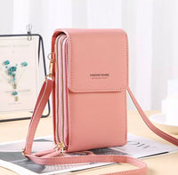 Damen Geldbörse mit Handyfach und Reißverschluss-Rosa-Luzern Mode