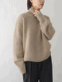 Damen Kaschmir Rollkragenpullover - Weicher Winterpullover-Kaki-S-Luzern Mode