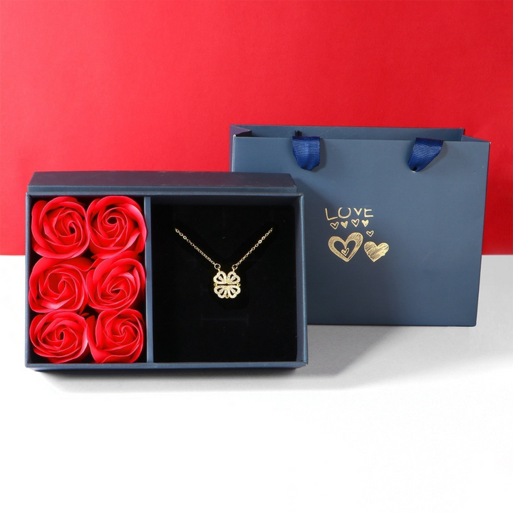 Halskette | Stilvoll Luxus Verstellbar Einzigartig Liebe Zirkonia Langlebig-Gold mit Rosen-Luzern Mode