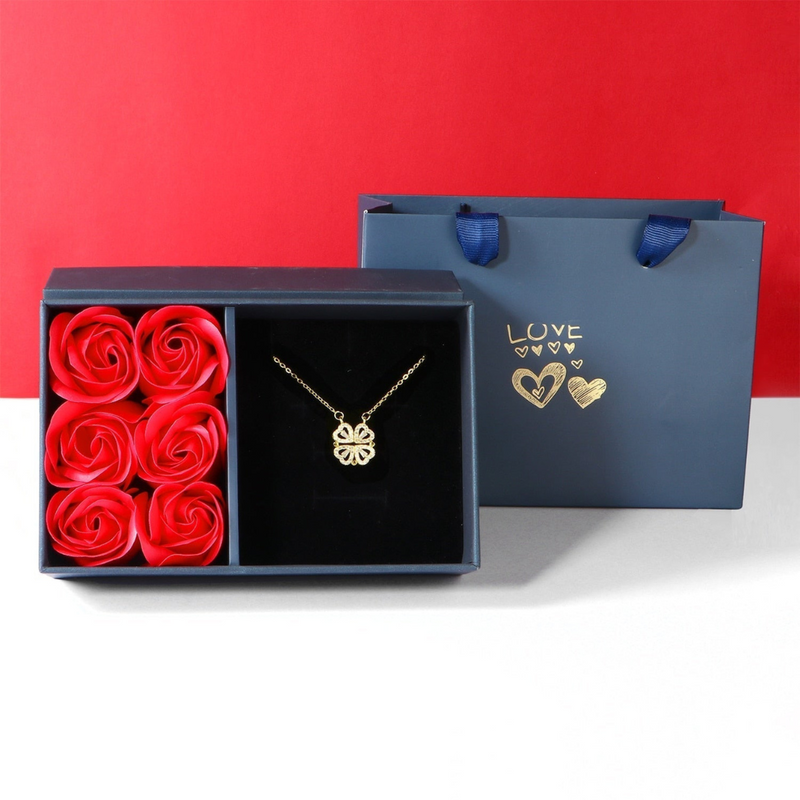 Halskette | Stilvoll Luxus Verstellbar Einzigartig Liebe Zirkonia Langlebig-Gold mit Rosen-Luzern Mode