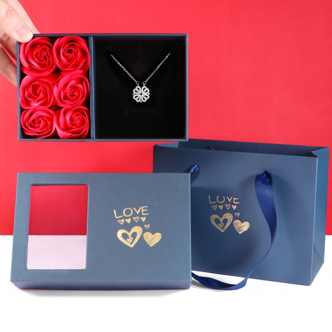 Halskette | Stilvoll Luxus Verstellbar Einzigartig Liebe Zirkonia Langlebig-Silber mit Rosen-Luzern Mode