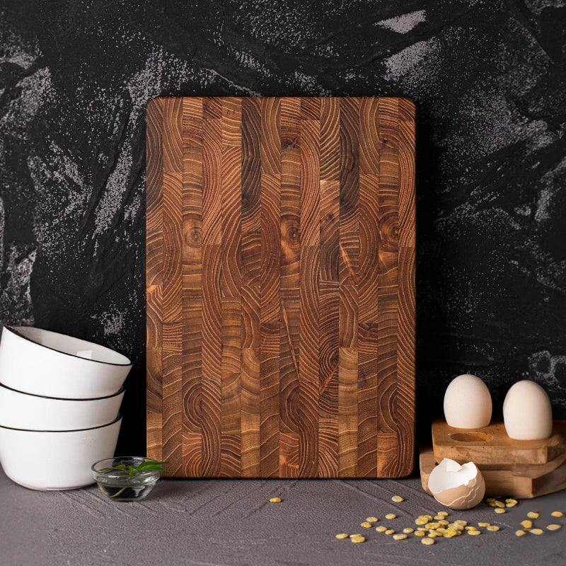 Holz-Schneidebrett | Luxus Teak Langlebig Groß Vielseitig Stilvoll-24.1cm x 33.8cm-Luzern Mode