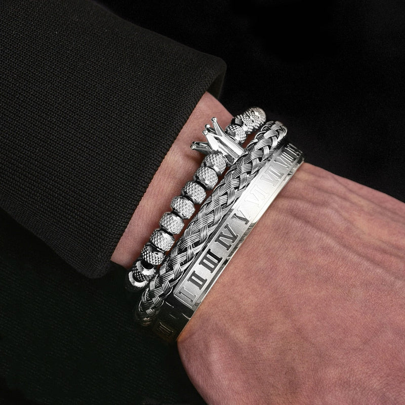 Herren Armbandenset | Lässig | Römischer Stil | 3-teilig | Hypoallergen-Luzern Mode
