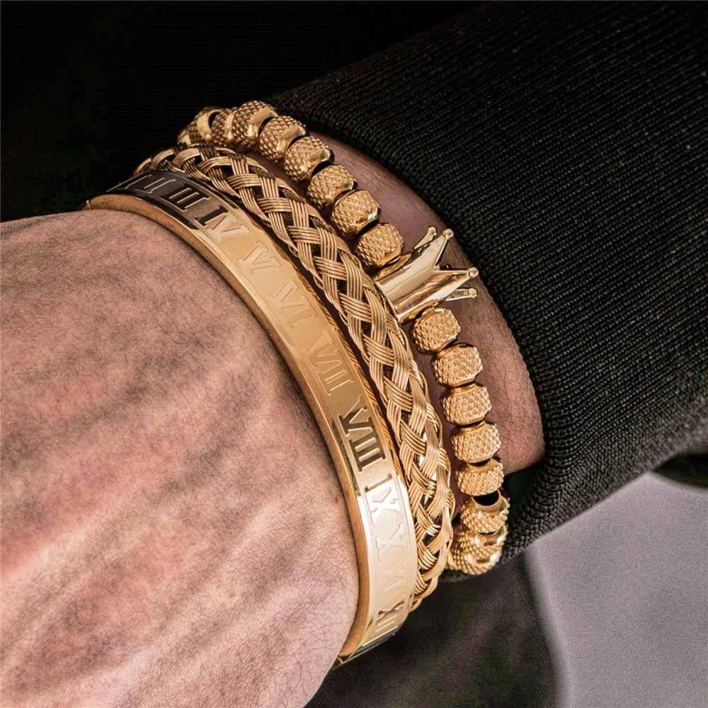 Herren Armbandenset | Lässig | Römischer Stil | 3-teilig | Hypoallergen-Luzern Mode