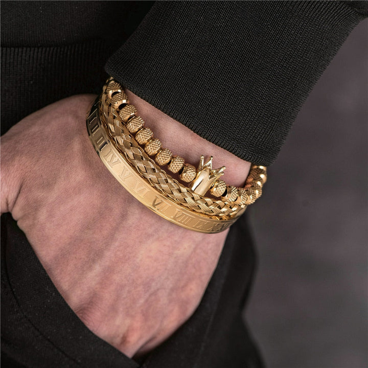 Herren Armbandenset | Lässig | Römischer Stil | 3-teilig | Hypoallergen-Luzern Mode