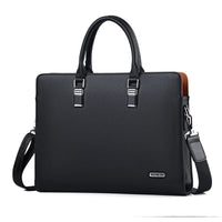 Herren Laptoptasche | Vielseitig | Leder | Stilvoll | Langlebig | Griffe-Schwarz-35.56 cm-Luzern Mode