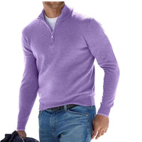 Herren Kaschmirpullover mit Reißverschluss - Luxusmode Online-Lila-S-Luzern Mode