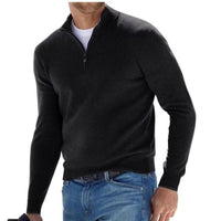 Herren Kaschmirpullover mit Reißverschluss - Luxusmode Online-Schwarz-S-Luzern Mode