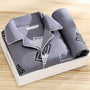 Herren Pyjama Set | 2-teilig | Lange Hose | Knopfverschluss | Hemd-Dunkelgrau-L-Luzern Mode