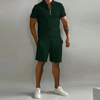 Herren Zomerset | 2-teilig | Polo | Kurz | Unifarben | Baumwolle | V-Ausschnitt-Luzern Mode