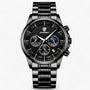 Herren Chronograph Uhr mit Edelstahlarmband und Mondphase-Schwarz Schwarz S-Luzern Mode