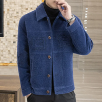 Herren Fleecejacke mit Knöpfen - Stilvolle Wintermode-Blau-S-Luzern Mode