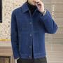 Herren Fleecejacke mit Knöpfen - Stilvolle Wintermode-Blau-S-Luzern Mode