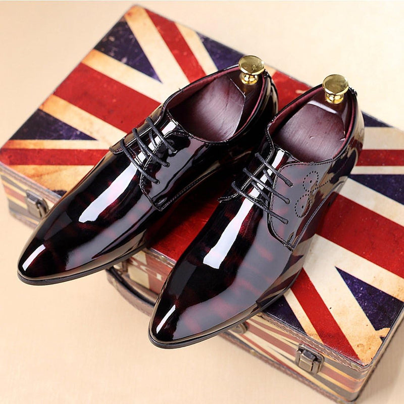 Herren Lackleder Business Schuhe - Elegante Schnürschuhe-Luzern Mode