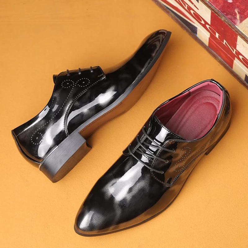 Herren Lackleder Business Schuhe - Elegante Schnürschuhe-Luzern Mode