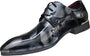 Herren Lackleder Business Schuhe - Elegante Schnürschuhe-Grau mit Blumenmuster-38-Luzern Mode
