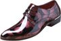 Herren Lackleder Business Schuhe - Elegante Schnürschuhe-Rot mit Blumenmuster-38-Luzern Mode