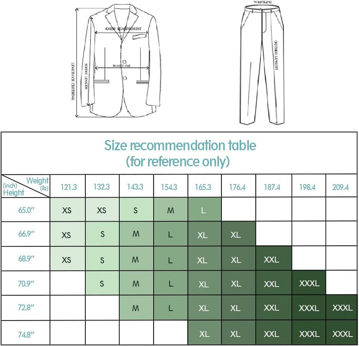 Herren Anzug Größentabelle - Maßtabelle für Jacke & Hose-Luzern Mode