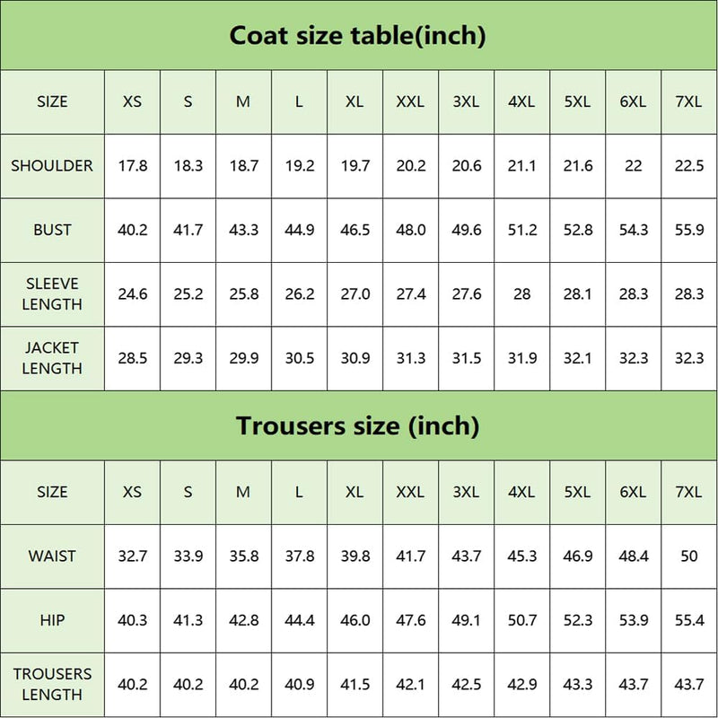 Herren Anzug Größentabelle - Maßtabelle für Jacke & Hose-Luzern Mode