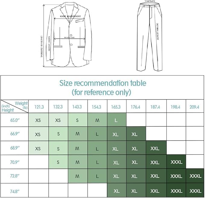 Herren Anzug Größentabelle - Maßtabelle für Jacke & Hose-Luzern Mode