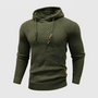 Herren Strickpullover mit Kapuze - Modischer Hoodie-Armeegrün-S-Luzern Mode