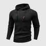 Herren Strickpullover mit Kapuze - Modischer Hoodie-Schwarz-S-Luzern Mode