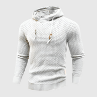 Herren Strickpullover mit Kapuze - Modischer Hoodie-Weiß-S-Luzern Mode