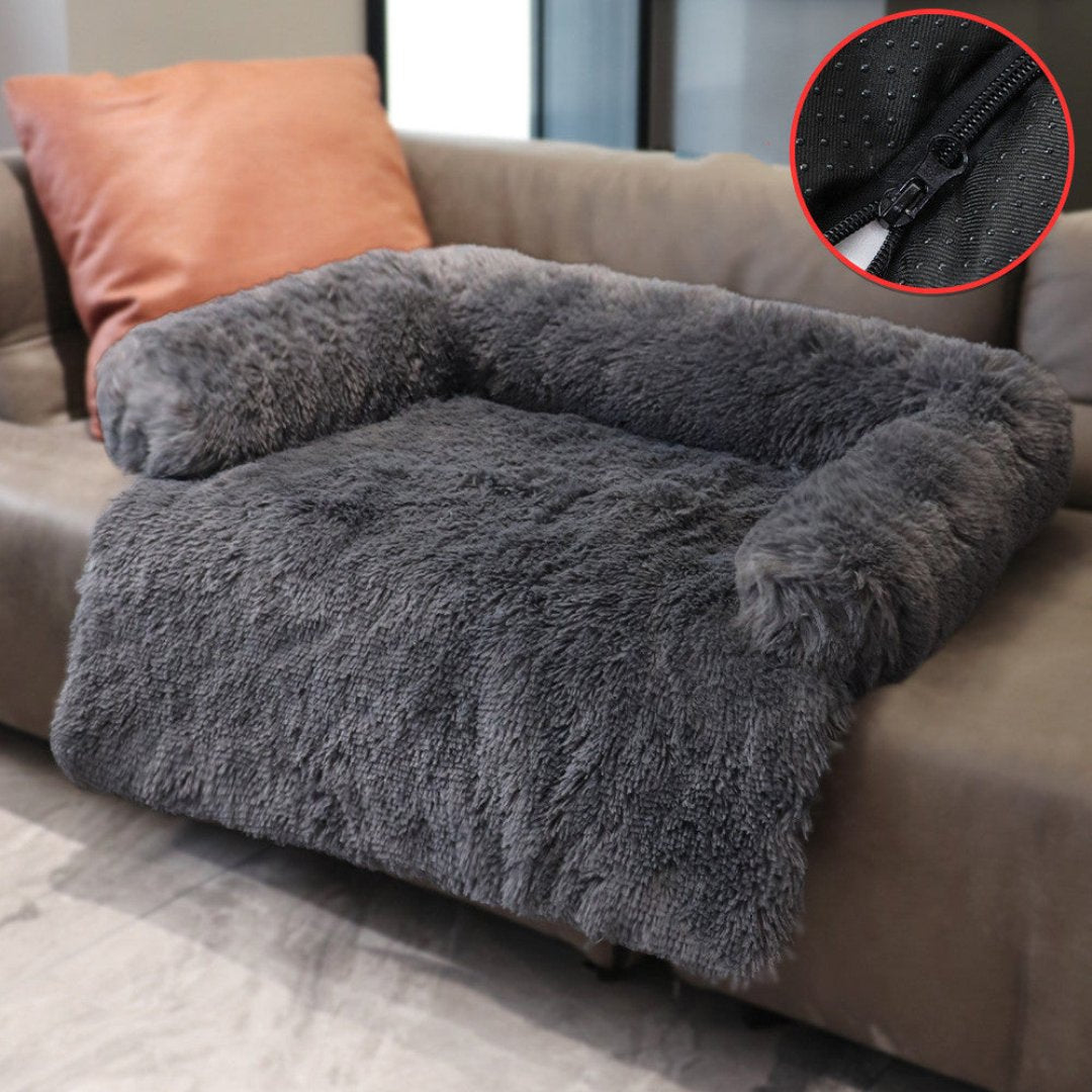 Hundebett | Sofa | Luxus | Waschbar | Komfortabel | Sicher | Warm | Vielseitig-Dunkelgrau-S (90x75x15 cm)-Niet wasbaar-Luzern Mode