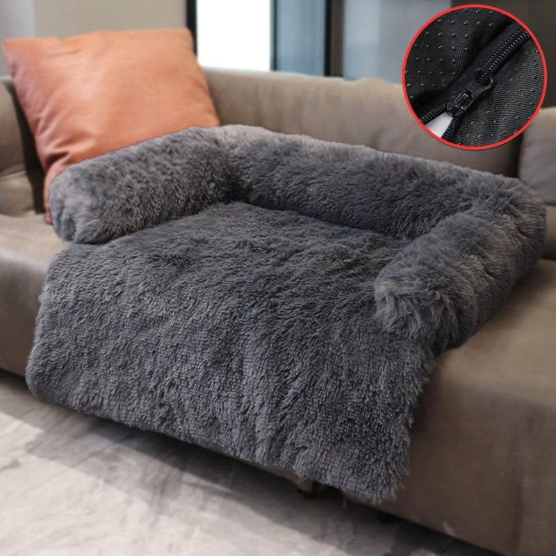 Hundebett | Sofa | Luxus | Waschbar | Komfortabel | Sicher | Warm | Vielseitig-Dunkelgrau-S (90x75x15 cm)-Niet wasbaar-Luzern Mode