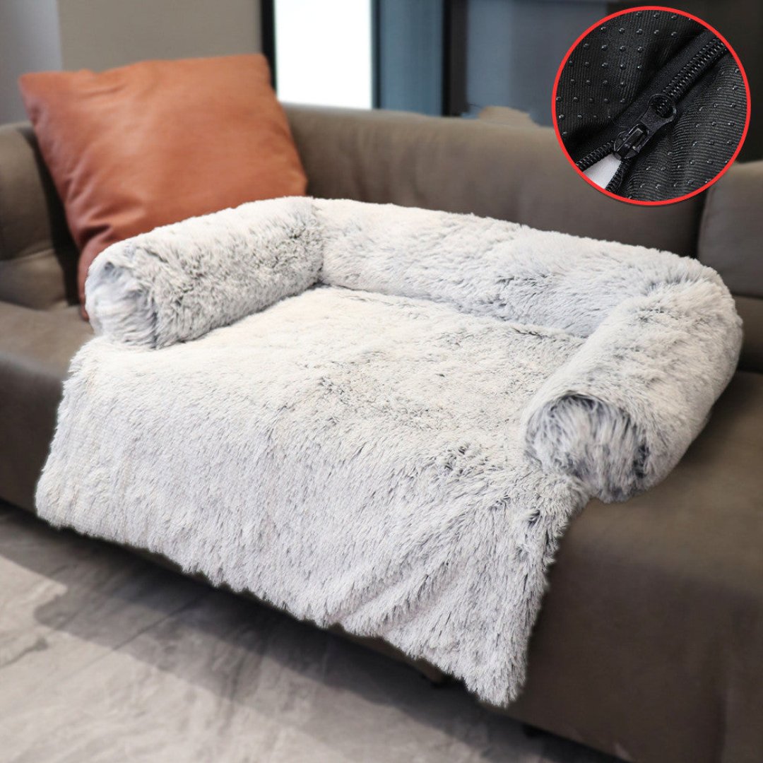 Hundebett | Sofa | Luxus | Waschbar | Komfortabel | Sicher | Warm | Vielseitig-Grau-S (90x75x15 cm)-Niet wasbaar-Luzern Mode