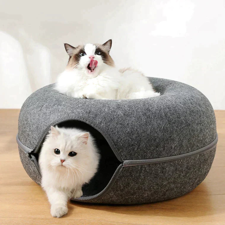 Katzenbett | Luxus Donut Spielhaus Komfortabel Nachhaltig Beruhigend-Luzern Mode
