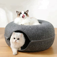 Katzenbett | Luxus Donut Spielhaus Komfortabel Nachhaltig Beruhigend-Luzern Mode