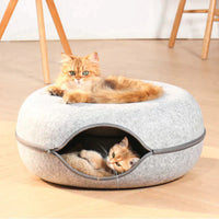Katzenbett | Luxus Donut Spielhaus Komfortabel Nachhaltig Beruhigend-Luzern Mode