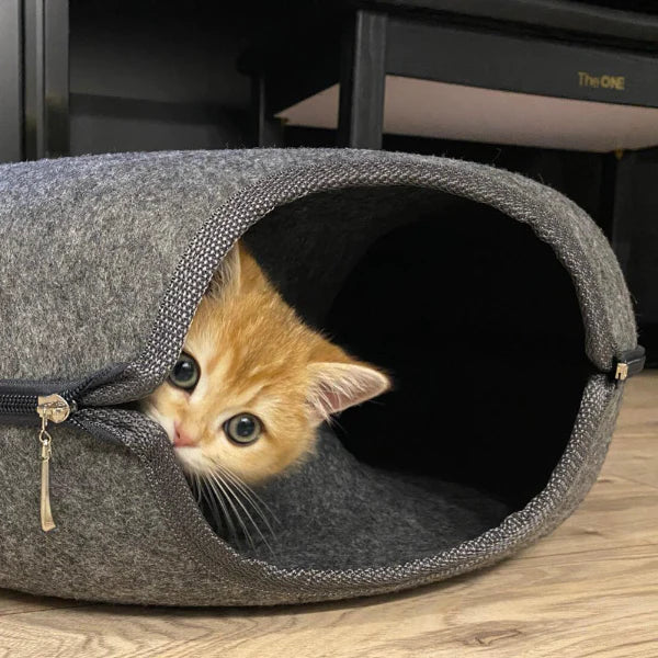 Katzenbett | Luxus Donut Spielhaus Komfortabel Nachhaltig Beruhigend-Luzern Mode