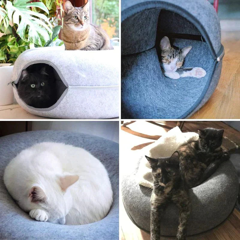 Katzenbett | Luxus Donut Spielhaus Komfortabel Nachhaltig Beruhigend-Luzern Mode