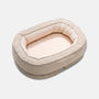 Hundebett | Oval Komfortabel Orthopädisch Beruhigend Luxus Rutschfest-Creme-M-Luzern Mode