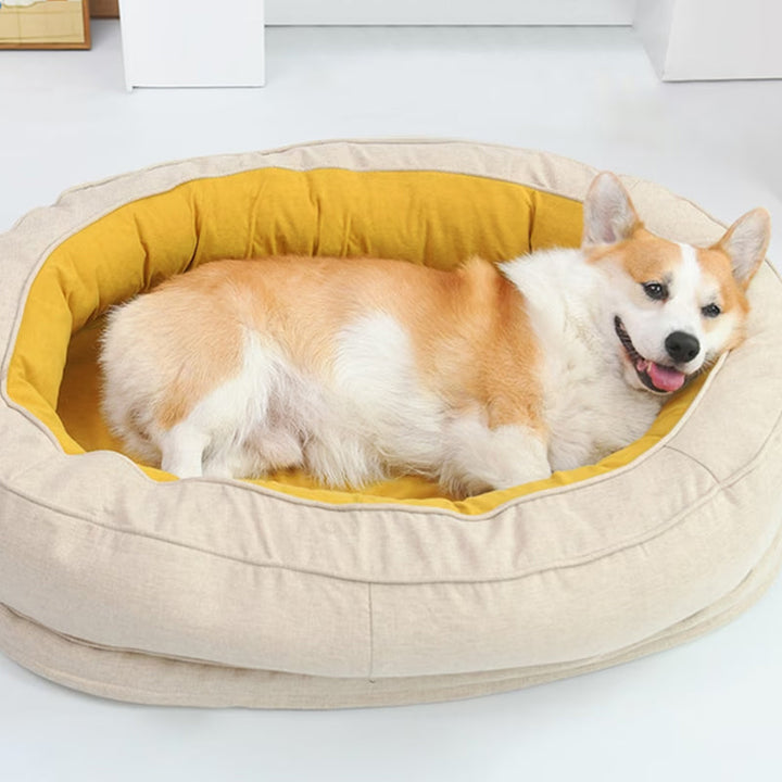 Hundebett | Oval Komfortabel Orthopädisch Beruhigend Luxus Rutschfest-Luzern Mode