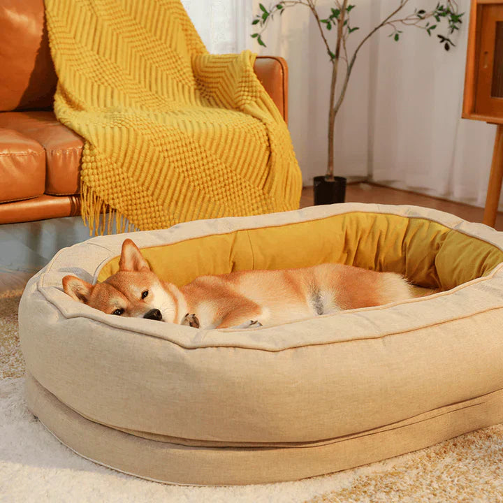 Hundebett | Oval Komfortabel Orthopädisch Beruhigend Luxus Rutschfest-Luzern Mode
